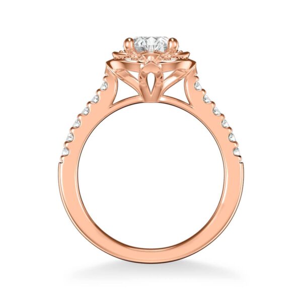 Skyler ArtCarved Floral Halo Diamond Engagement Ring 31-V342E