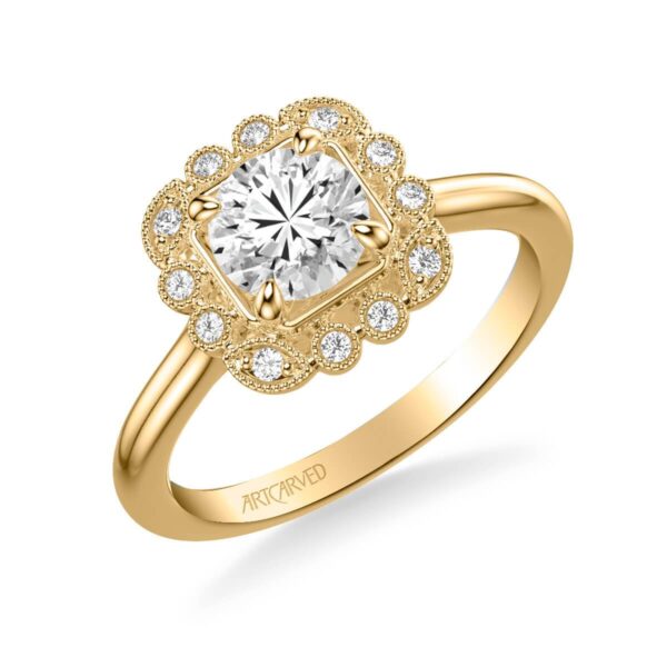 Mabel ArtCarved Vintage Halo Diamond Engagement Ring 31-V828E