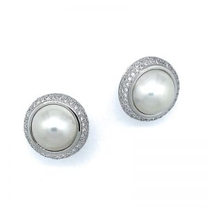 Mabe' Pearl & Diamond Earrings