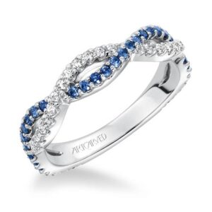 ArtCarved Two-Stone Twisted Stackable Band 33-V9141W