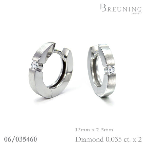 Breuning Diamond Huggies 06-03546 White Gold