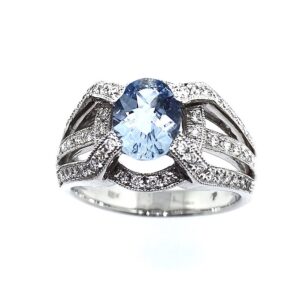 Aquamarine Diamond Ring CR04006