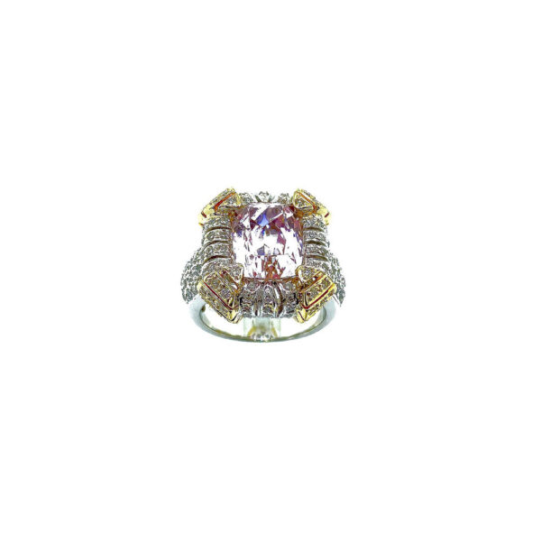 Kunzite & Diamond Ring