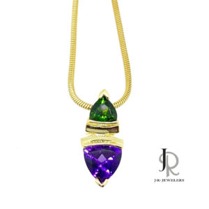 Chrome Diopside & Amethyst Necklace