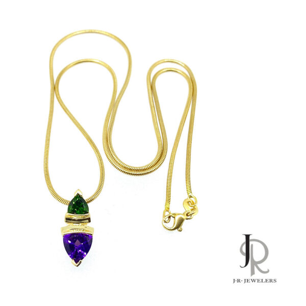 Chrome Diopside & Amethyst Necklace