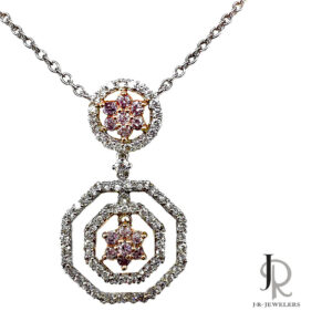 Pink & White Diamond Necklace