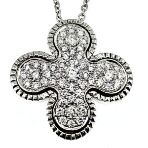 Quatrefoil Pave' Diamond Necklace